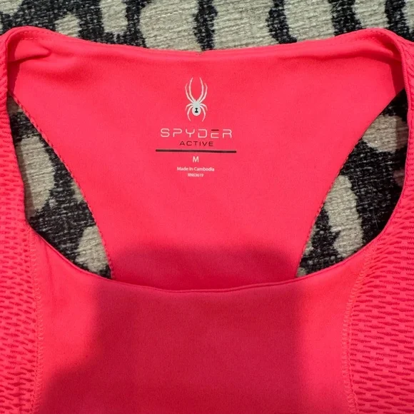 Spyder Women's Neon Pink/Coral Workout Top - Picture 6 of 10